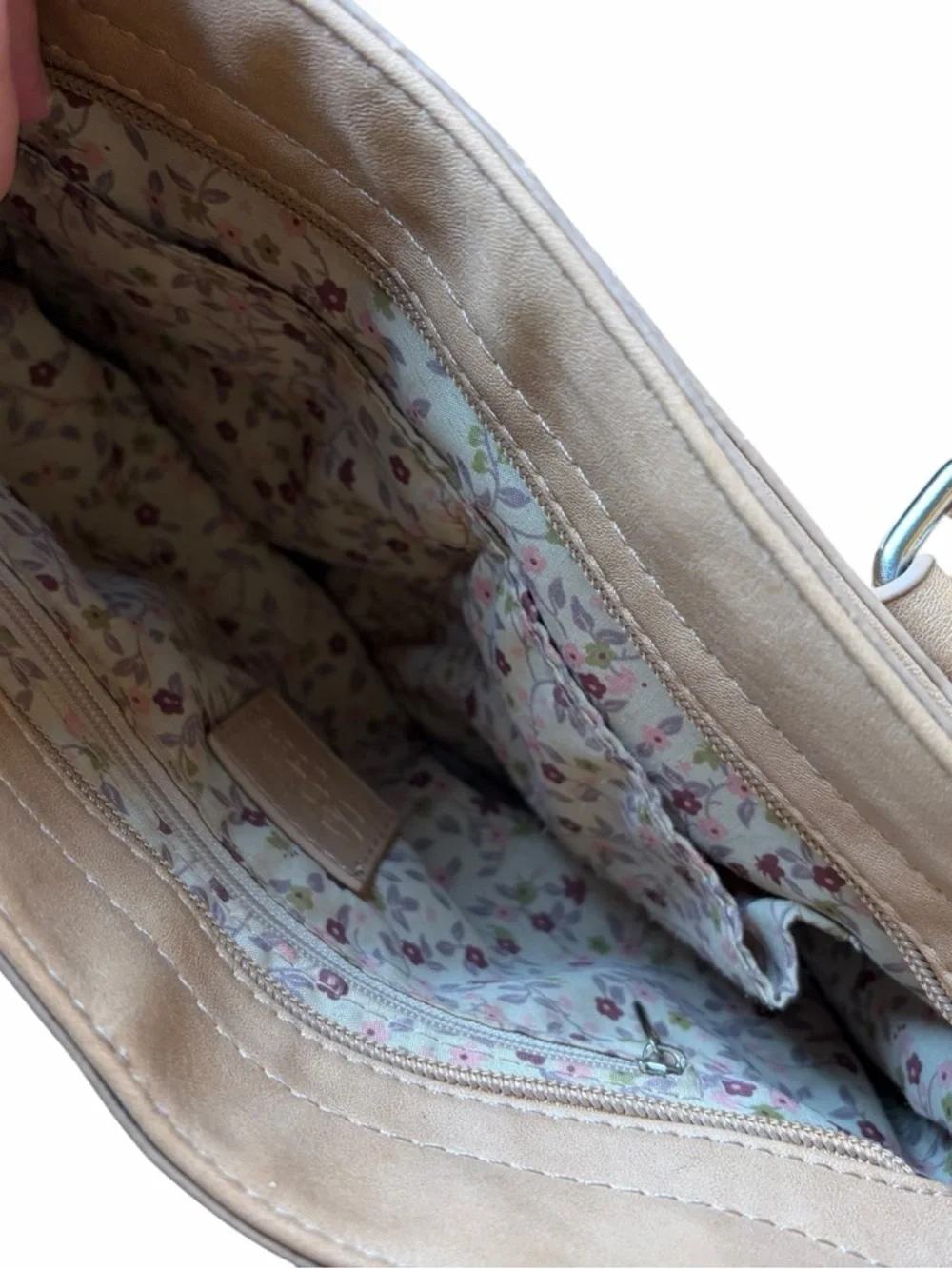Cottagecore Floral Shoulder Bag Beige Retro Flower Purse Retired & Rare Boho